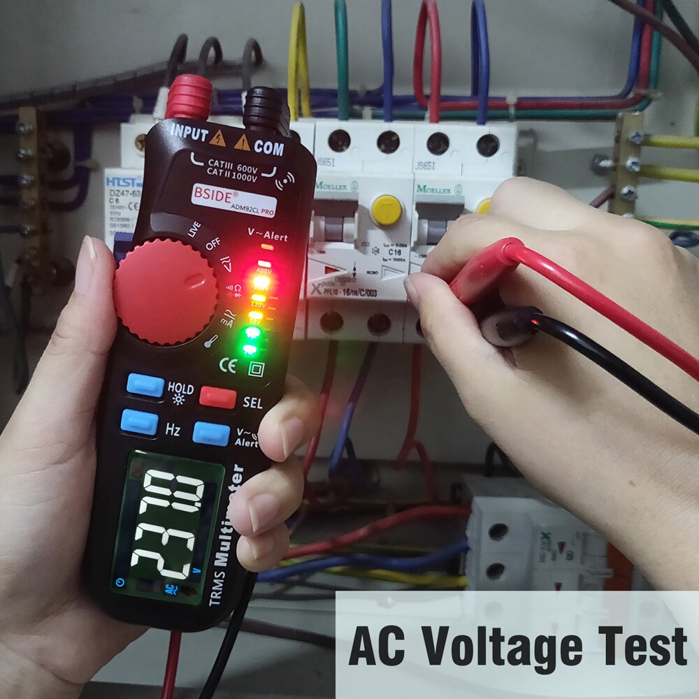ADM92CL PRO TRMS Dual Mode Digital Multimeter AC/DC Voltage Current Resistance Diode Capacitance Frequency Meter 6000 Counts