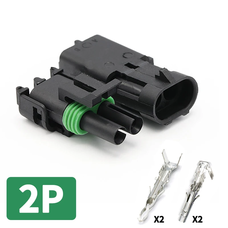 Delphi 2,5 Serie 1/2/3/4/6 Stift Automobil Wasserdichter Steckverbinder Männlich Weiblich Steckdose Anschlusshülle: dunkel Grau