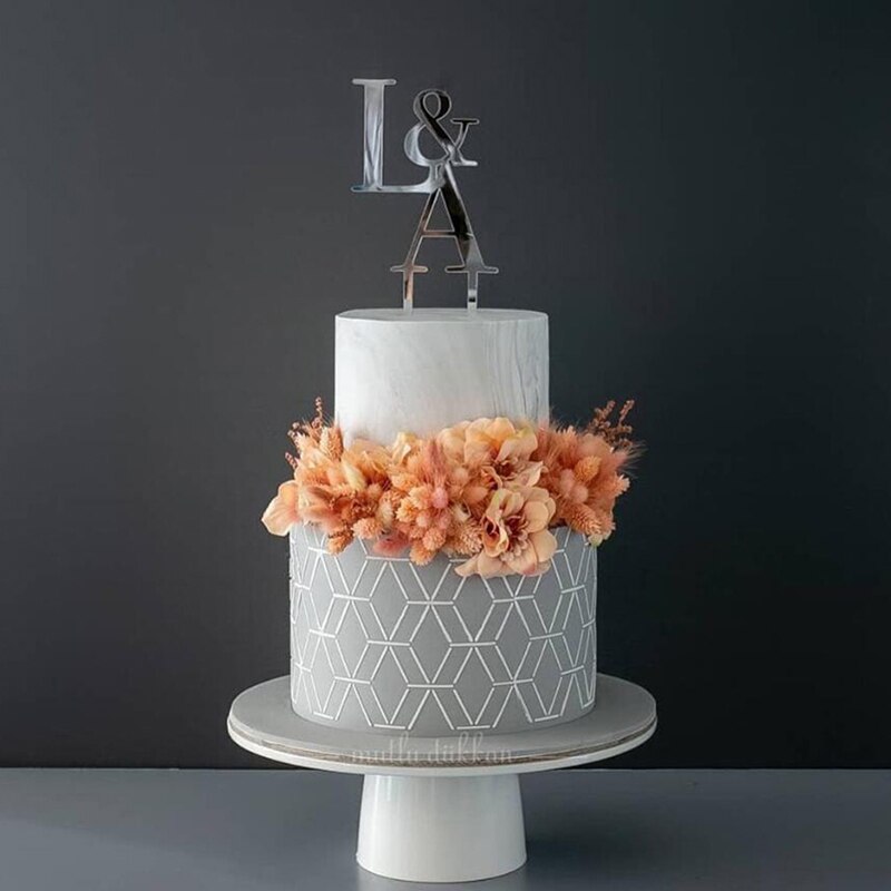 Geometric rhombus Pattern Cake Stencil Lace Cake Boder Template DIY Drawing Mold