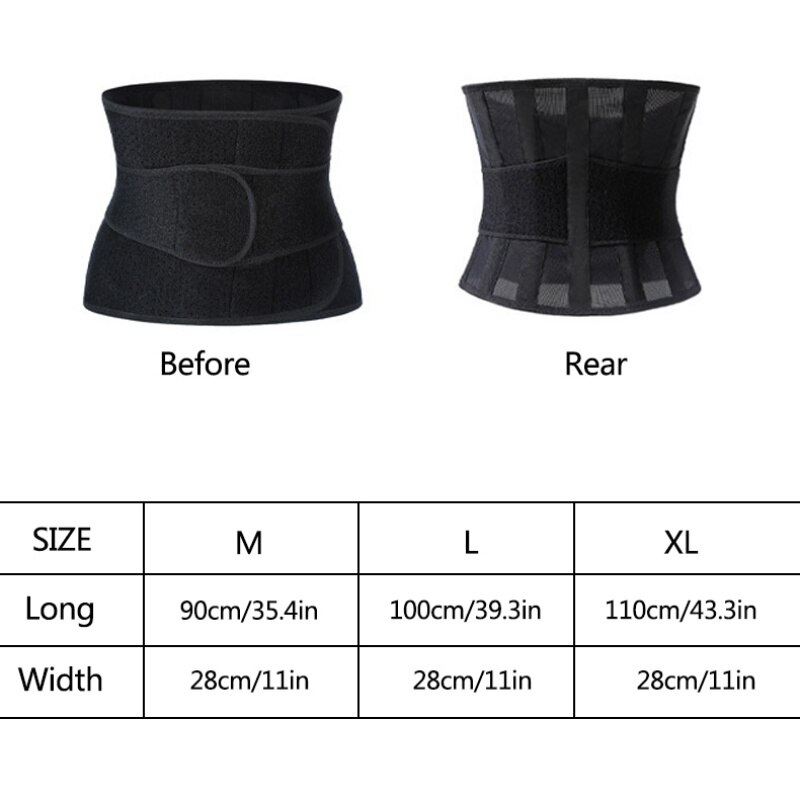 Unisex Fitness cintura cinturón neopreno sudor cinturón ejercicio adelgazar cuerpo shaper ajustable gimnasio entrenamiento cintura recortador soporte