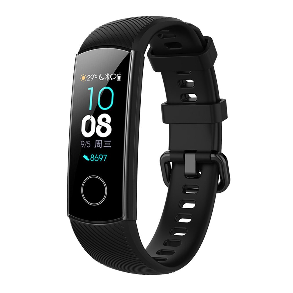 Silikon Bilek Cinturino Da Polso Per Huawei Honor Fascia 5 Standard Smart Wristband di Sport Del Sostituzione Del Braccialetto Cinturino Da Polso Cintura: Black
