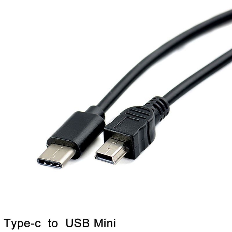 1pcs USB Type C 3.1 Male To Mini USB 5 Pin B Male Plug Converter OTG Adapter Lead Data Cable for Macbook Mobile 30cm