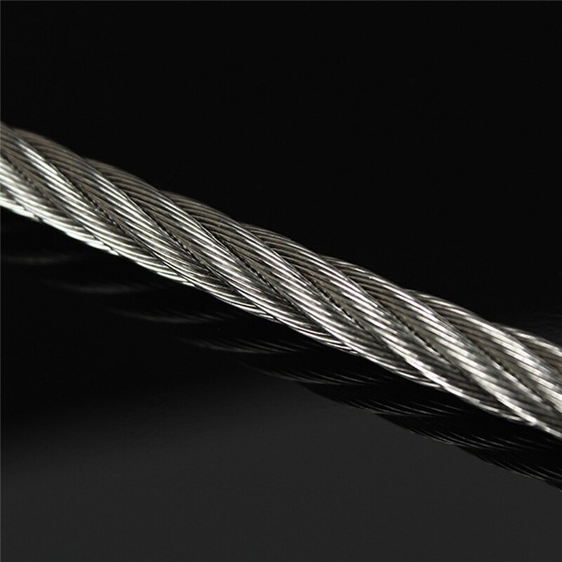 25 Meter 1/2/3/4mm 304 Steel Wire Rope Cable Clothesline Rustproof Stainless Steel Wire Rope Lifting Drying Rack Anti-theft