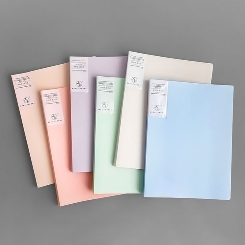 Morandi A4 File Bag 60 Pages Data Book Large Capacity Files Folder Information Booklet Stationery Office School Supplies