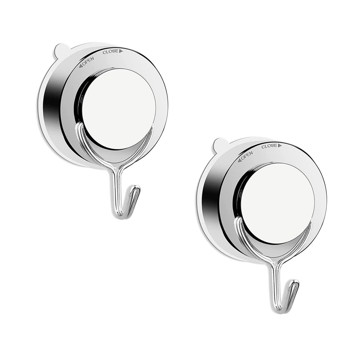 Gancho de ventosa Extra fuerte, gancho de succión de pared al vacío sin perforación, soporte de toalla de acero inoxidable para ventana de vidrio y baño: 2 PCS