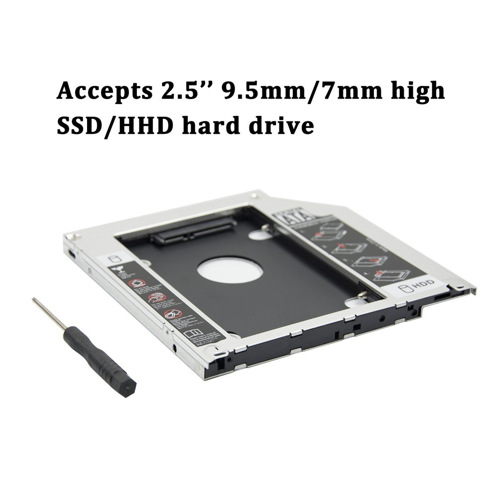 Universele Aluminium 9.5mm SATA III 2nd SSD HDD Harde Schijf Caddy Adapter Lade Behuizing Voor Laptop CD-ROM DVD-ROM