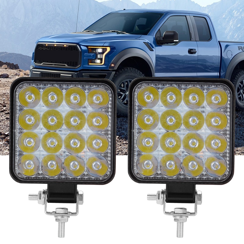 Led Licht Bar 48W Led Bar 16Barra Vierkante Spot Off Road Led Verlichting 12V 24V Voor Auto Vrachtwagen 4X4 4WD Auto Suv Atv
