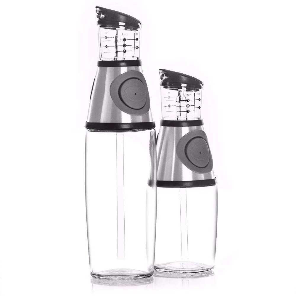 2 Stuks 250/500Ml Olijfolie Dispenser Fles Set Olie Azijn Cruet Gebruiksvoorwerpen Olie Meten Drukken Soort Meten olie Pot Aangepast