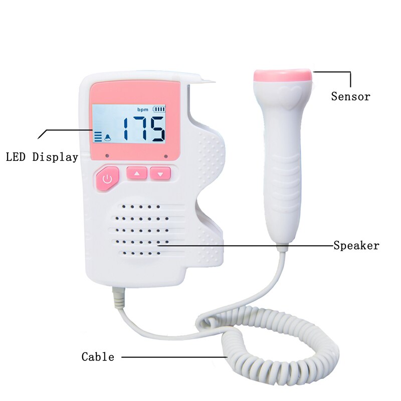 Pocket fetal doppler,Prenatal Baby Heart Beat Monitor 4.5 Display Fetal Doppler Monitor For Pregnant Women