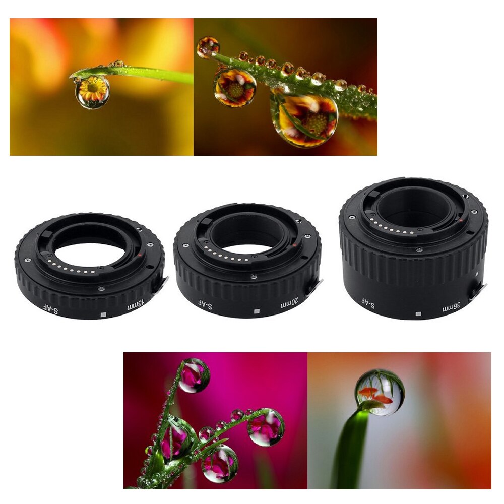 Meike MK-S-AF-B Macro de enfoque automático AF anillo tipo tubo de extensión para Sony A850 A900 A57 A33 A77 A200 A300 A330 A350 A500 A55 Cámara
