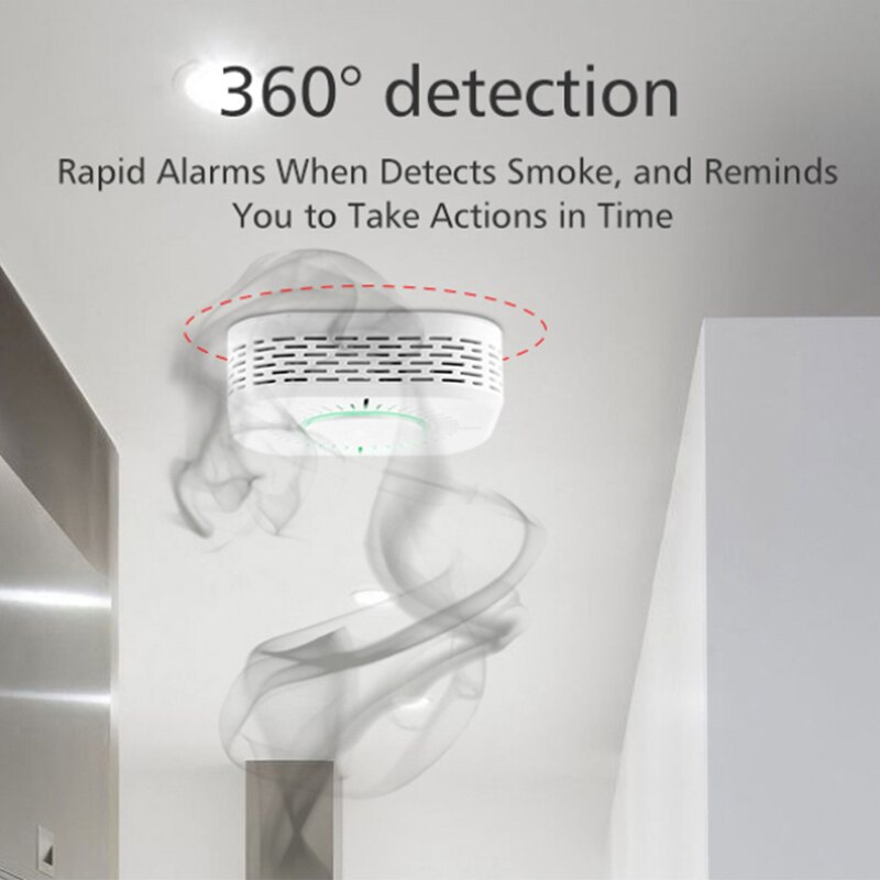 Fire Alarm Smoke Detector Smart Home System High Sensitivity Safety Prevention Sensor Fire Protection APP Remote Notication