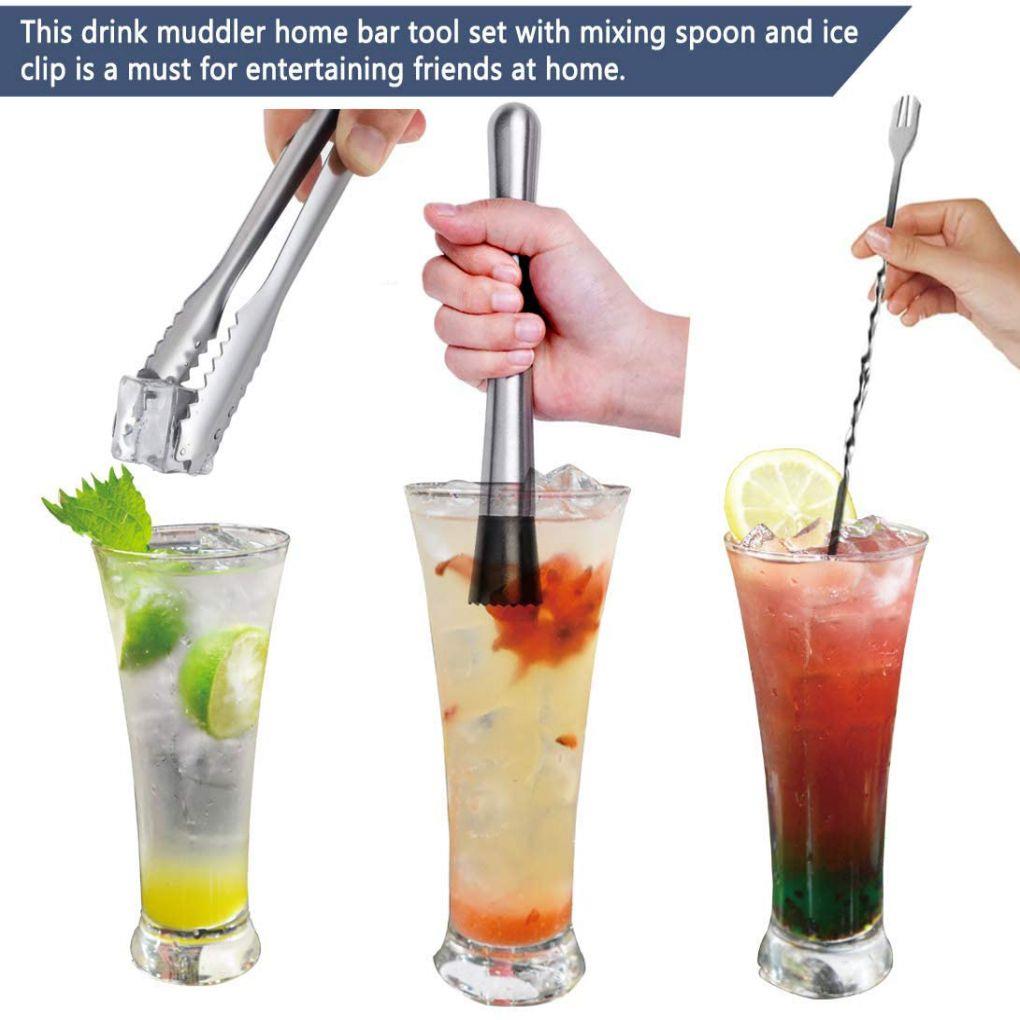 Stainless Steel Bar Barware Cocktail Muddler Mixin... – Grandado