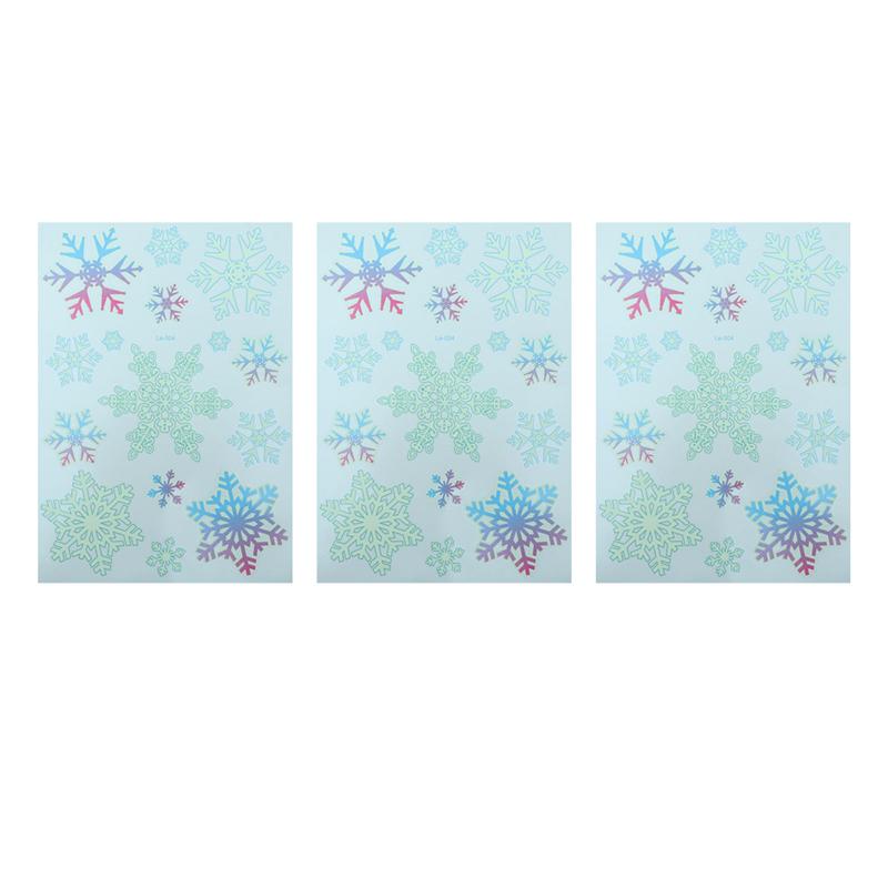 3PCS Diverse Kerst Sneeuwvlokken Tijdelijke Lichtgevende Fluorescerende Cartoon Tattoo Stickers Sheets Lichaam Stickers