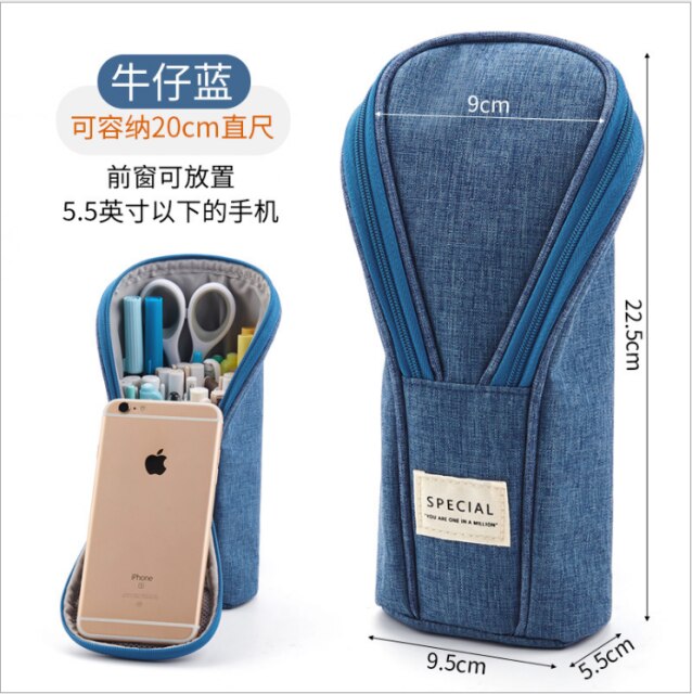 DM 1pcs Golf Pencil Bag Case Multi-function Pen Holder Stationery Student Kids Cute 3-Dimension Pencil Bag: blue