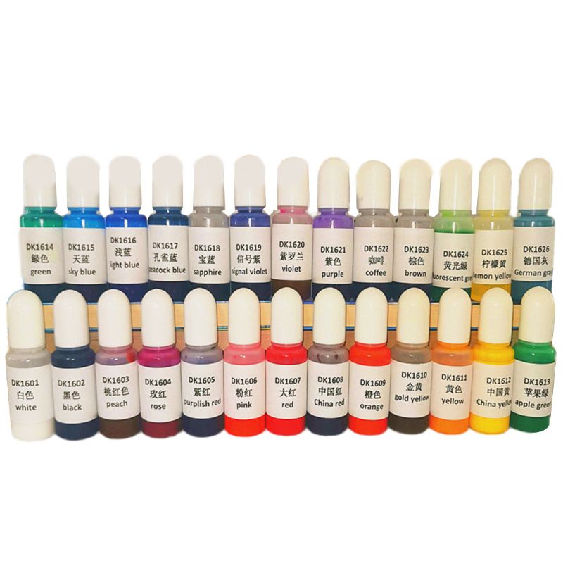 26 Kleuren Epoxy Pigment Uv Hars Coloring Dye Vloeibare Kleurstof Glitter Vullingen 1XCB