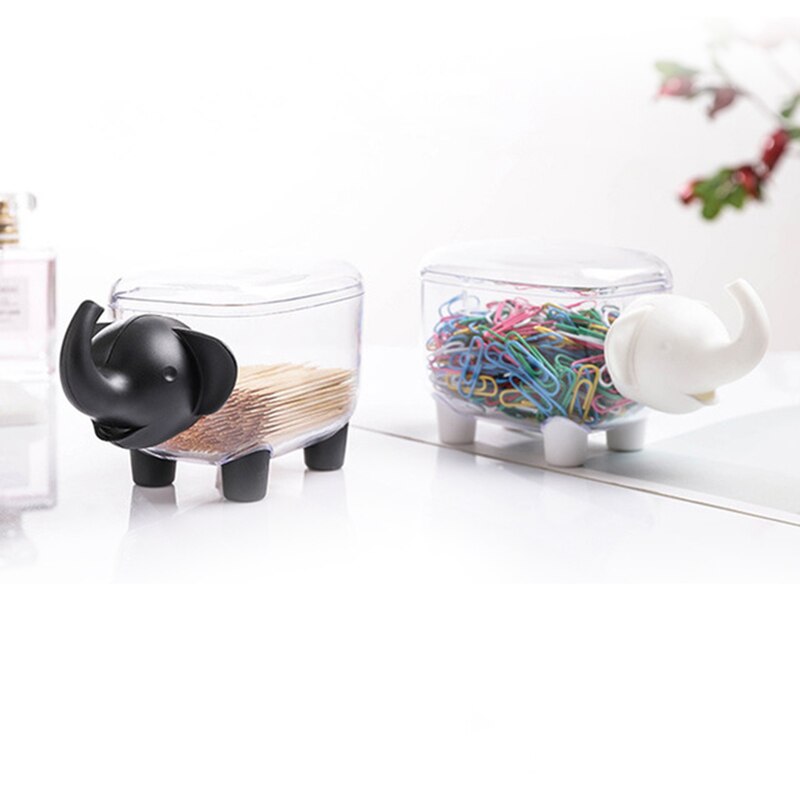 Caja creativa de bastoncillos de algodón, caja de plástico con forma de elefante, organizador de palillos de dientes, decoración de Mesa del hogar, 1 ud., nueva