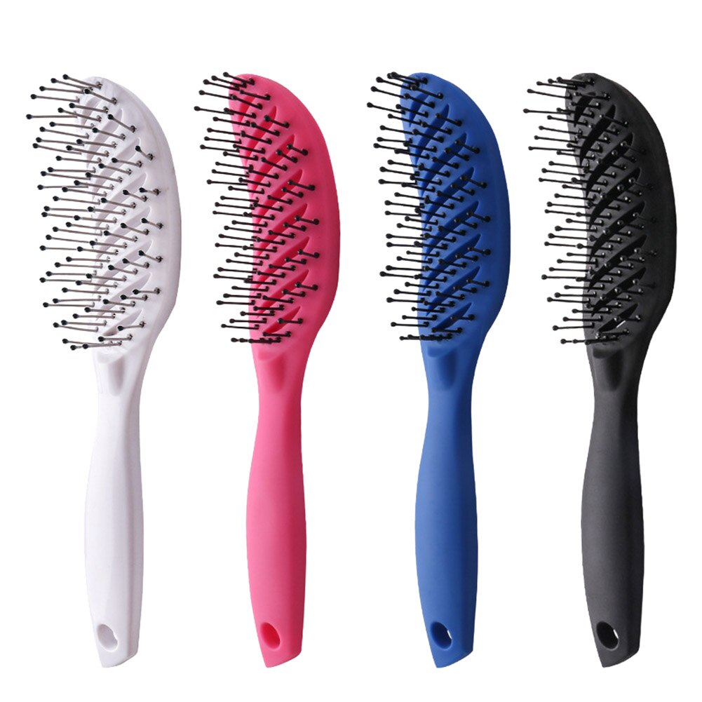 Gebogen Anti-Statische Haar Massage Kam Nat Droog Styling Borstel Voor Thuis Salon