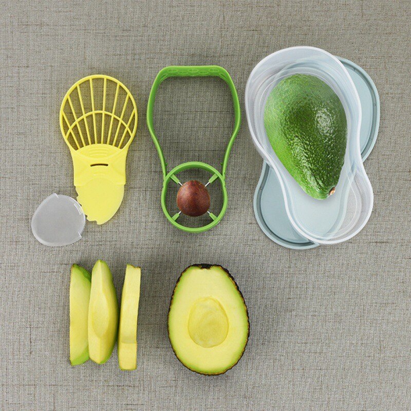 Keuken Groente Gereedschap 3-in-1 Avocado Keeper Opslag Container Avocado Tool Avocado Slicer Shea Corer Boter Dunschiller separator