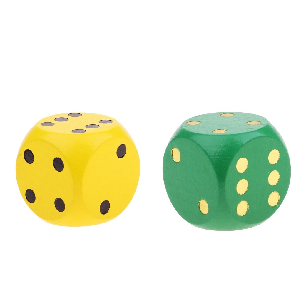 2pz Grandi Dadi Di Legno Gioco Da Esterni Del Partito Giocattoli per Bambini Insegnamento Progetto 5 centimetri