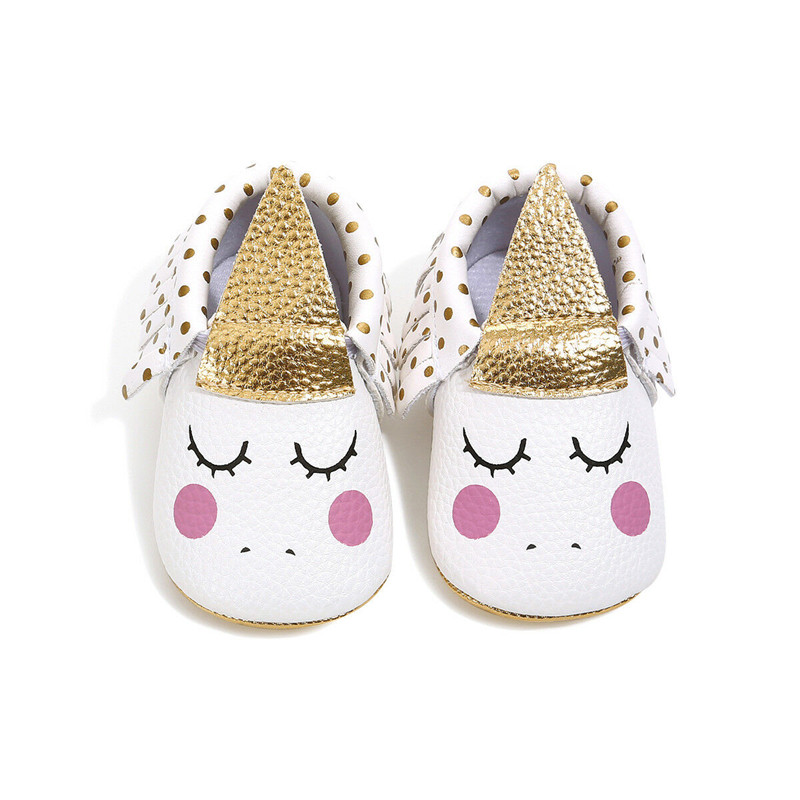 Enhörning nyfödd flicka söt spjälsäng skor småbarn barn halkfri mjuk sula tecknade härliga skor halkskydd sneakers