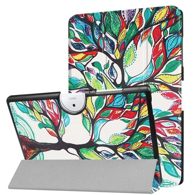 3in1 Magnetic Protective Cover Print Folio Stand PU Leather Case For Acer Iconia One 10 B3-A40 B3 A40 10.1'' Tablet +Film+Pen: color7