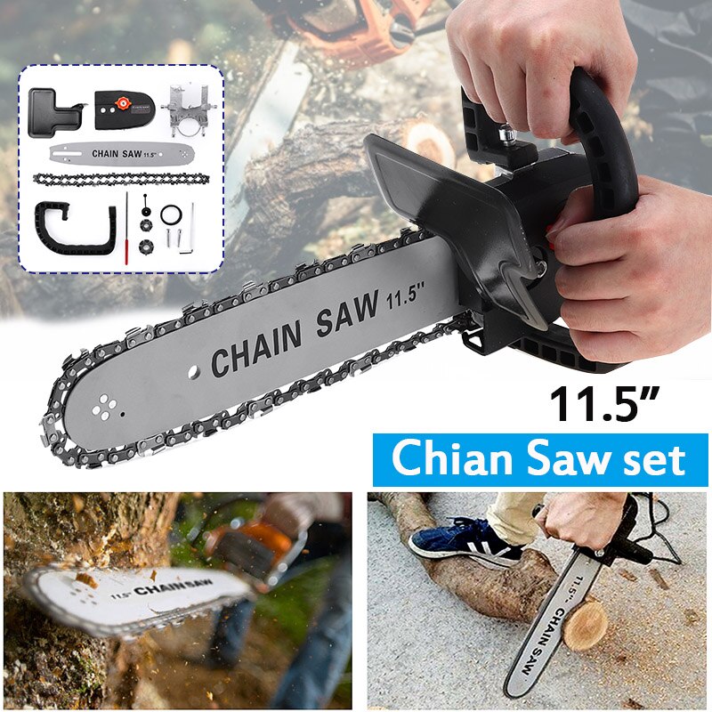 11.5inch Electric Chainsaw Bracket Adjustable Universal M10/M14 Chain Saw Part 100 125 150 Angle Grinder Into Chain Saw