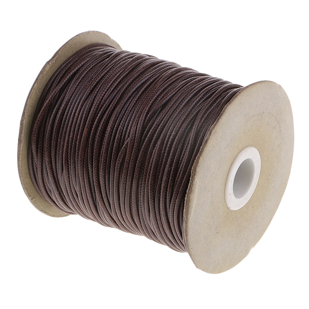 80 Meters 2mm Cotton Waxed Cord Beading DIY Jewelry Making Thread for Leather Sewing Crafting Shoe Bag: Coffee as described
