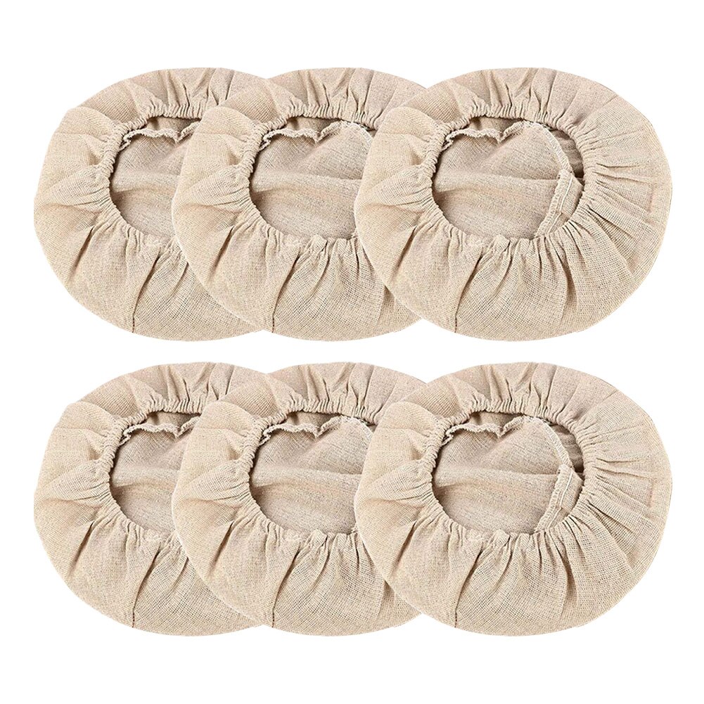 6 stk kjøkken surdeigsbaking brotform brødkurv tøyforing banneton glatt mykt tilbehør korrektur deksel rund deig