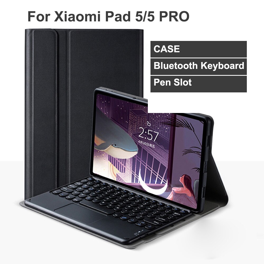 Case Voor Xiaomi Pad 5 Pro/5 Met Afneembare Touch Toetsenbord, Mute Toetsenbord, Met Pen Slot,11 Inch Cover Voor Xiaomi Pad
