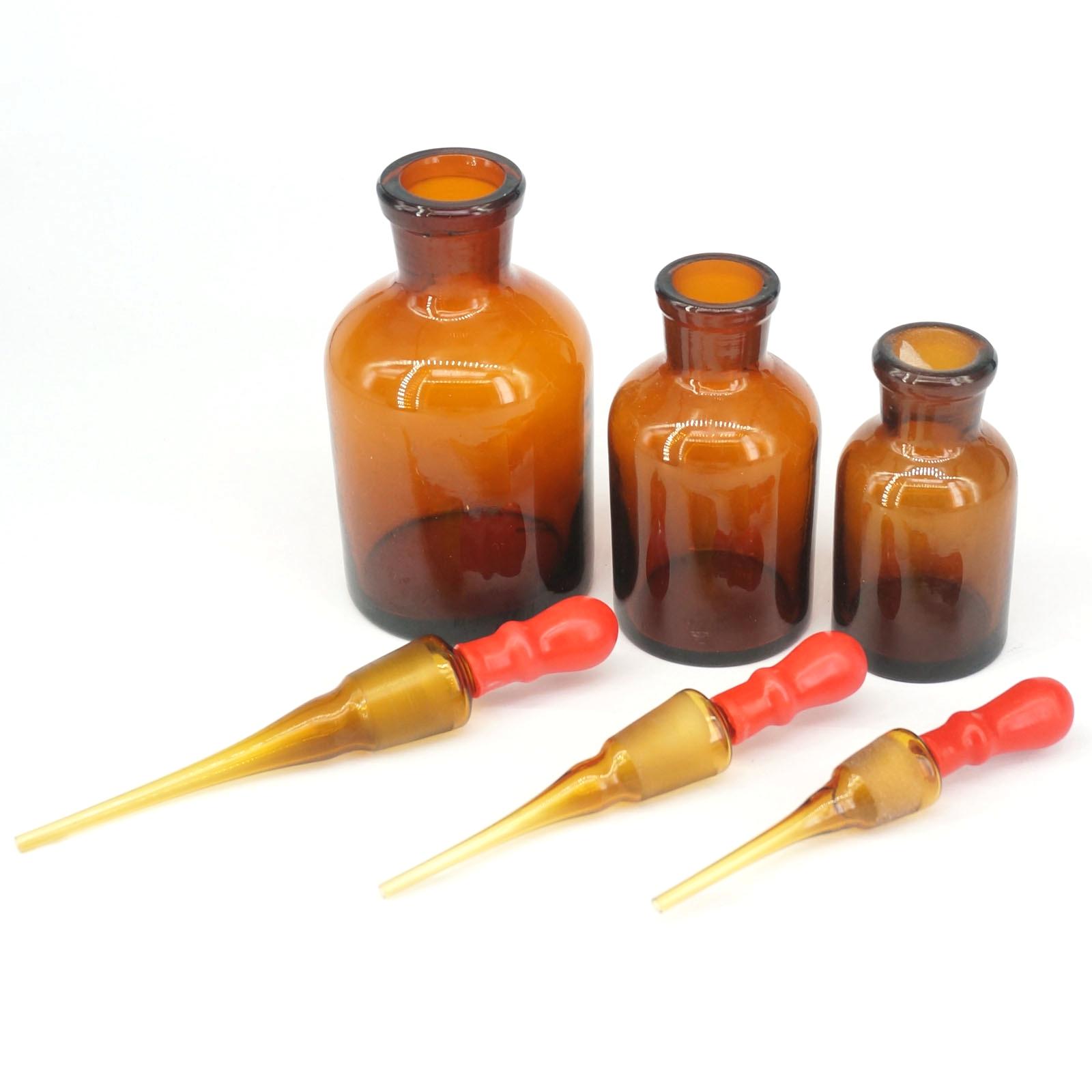 30/60/125ml pipett med brunt glas som tappar flaskan med slipad propp och dropper