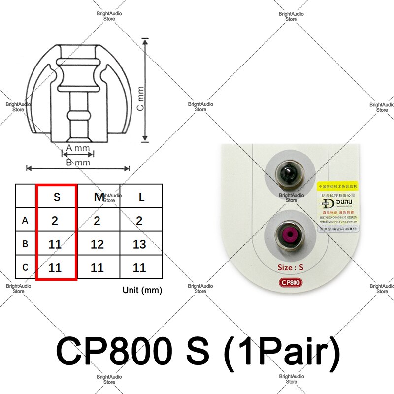 SpinFit CP100 CP800 CP240 In-ear Ear tip 1 pair ( 2pcs ) Earphone Silicone Case for FiiO DUNU FH7: CP800(S) 1pair