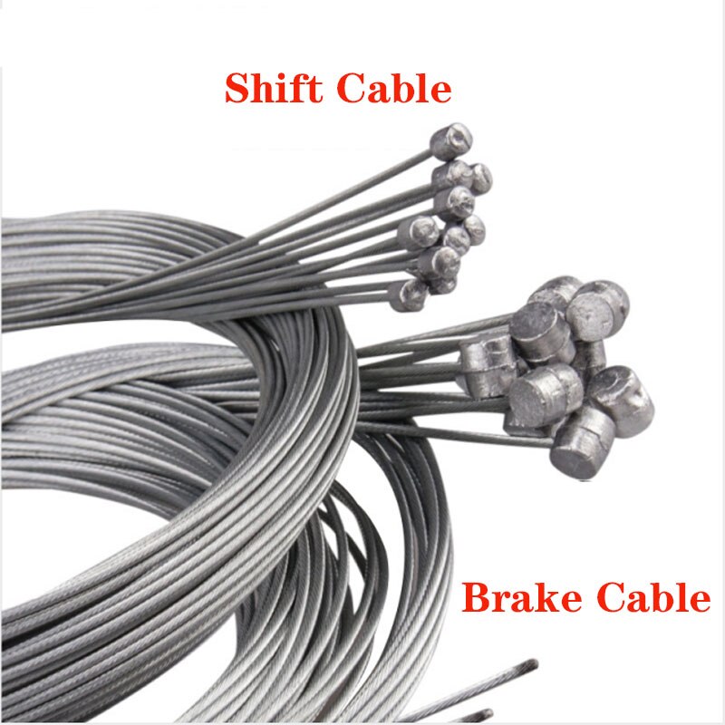 10pcs/set 2M MTB Bicycle Brake Line Bicycle Speed Line Fixed Gear Shifter Gear Brake Cable Set Core Inner Wire for MTB Road Bike