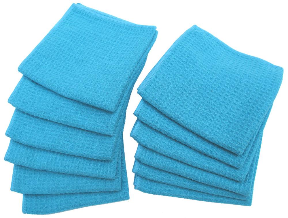 10pcs 11Inx12In Microfiber Kitchen Waffle Weave Dish Cloths Bulk Rags Dish Cleaning Cloths Scrubbing Wash Cloths Sets White: blue