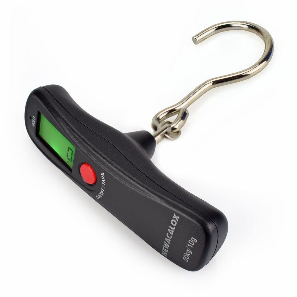 Newacalox 50kg x 10g mini escala eletrônica portátil peso bagagem escala digital viagem pendurado gancho escala: A18 Luggage Scale