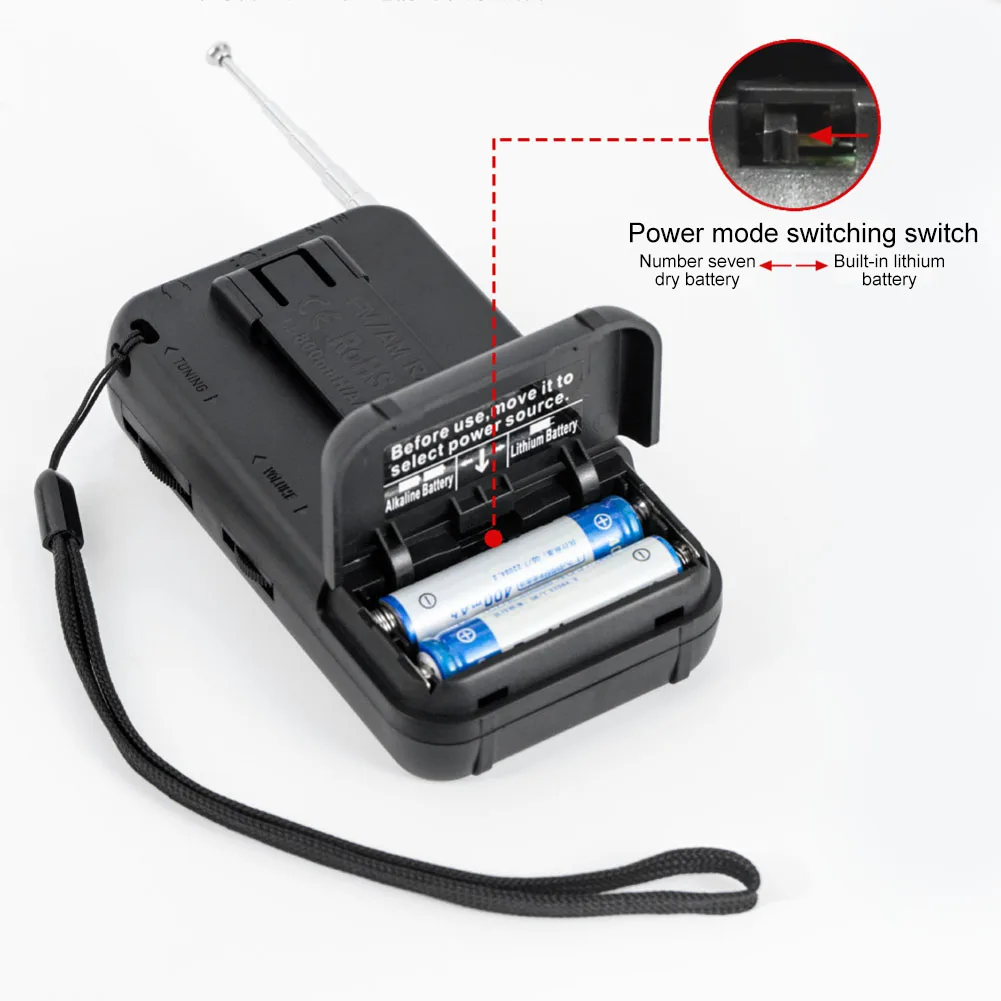 Portable Radio With Headphone Slot FM/AM Radio AAA Battery Powered Older Portable Radio Car Electronics Accessories