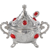 Sugar Bowl with Spoon 5 Different Colors Presentation For Sugar Presentation Silver Plated 135