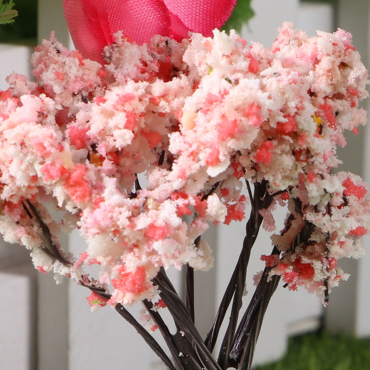 10pcs Lovely Mini Simulation Cherry Tree Fairy Micro Landscape Decor Artificial Plants Wedding Christmas Decorations for Home