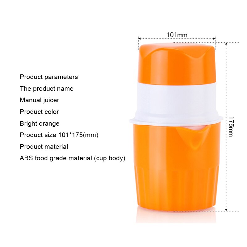 Bärbar manuell citruspressor för citronapelsin fruktpress hälsosam livsmedel dryckespressmaskin 300ml apelsinjuice kopp
