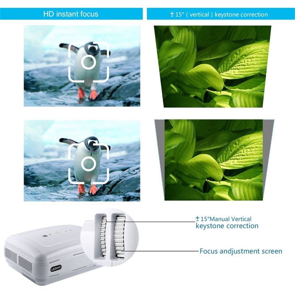 LESHP Fernbedienung 720P LCD Projektor Tragbare Video Multimedia Heimat Kino Theater Spiel Projektor HDMI VGA für Laptop TV
