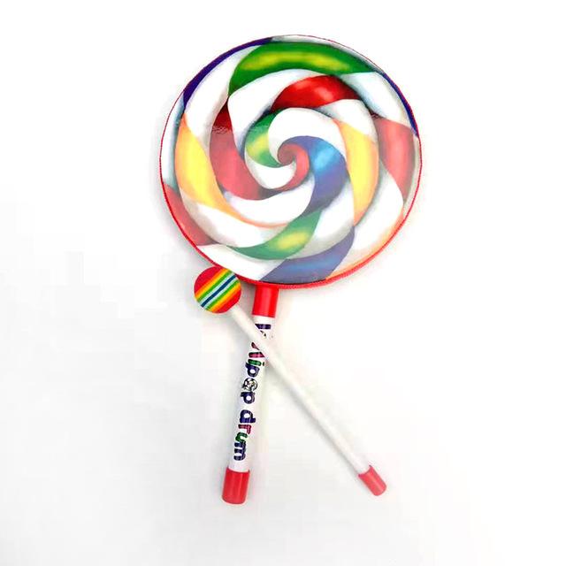 6/8/10 tum lollipop trumma orff leksak slagverk musikinstrument barn trumma med klubba barn bebis öva trumpinne uppsättning: 8 tum