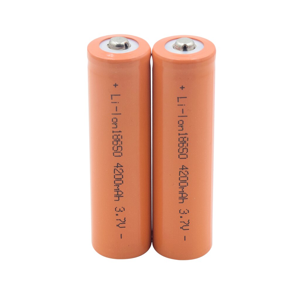 18650 Lithium Battery 3.7V 4200mAh Li-ion Cell Rechargeable power high discharge power bank For Flashlight Headlamp: 2 PCS