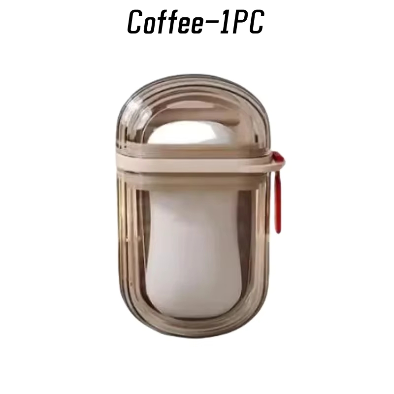 1/3PCS Draagbare Plastic Zeepkoffer voor Reiscontainer Schotel Lade Reizen Zeepbakje met Afvoer Draagbare Zeephouder met Cover: Light Grey