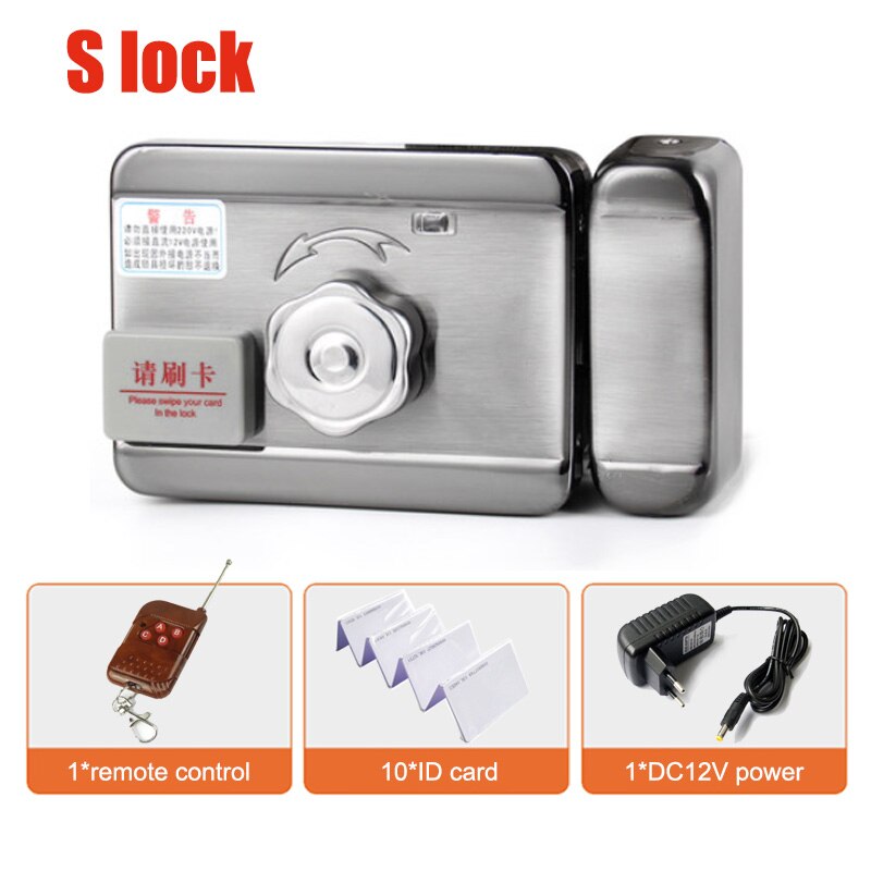 wifi control Electric lock & gate lock Access Control system Electronic integrated RFID Door Rim lock with ID reader 125khz: S 10 card 1 remote