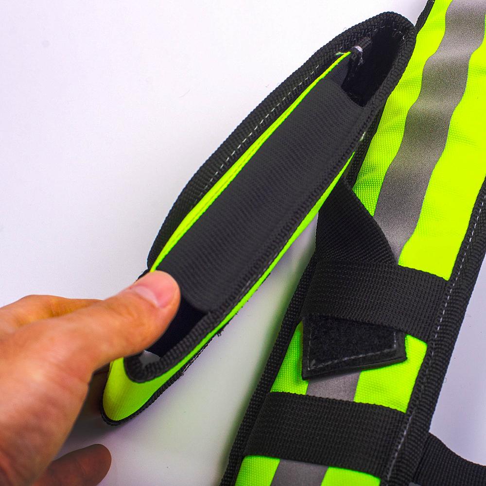 Heavy Duty Work Tool Suspender Hang Tool Pouch Fluorescent Green Reflective Straps Reducing Weight Men's Suspenders Braces Belt