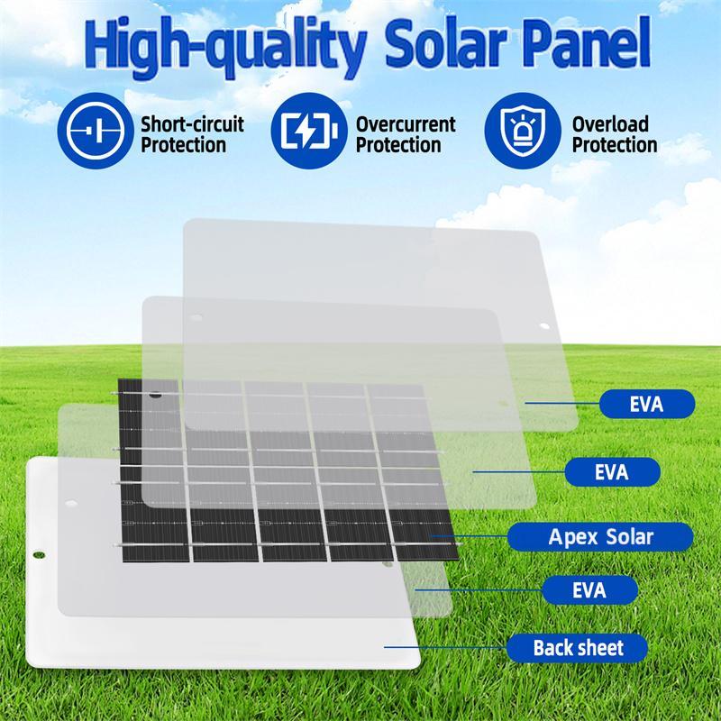 Panel słoneczny 3w z wodoodpornym akumulatorem usb do użytku na świeżym powietrzu, na wędrówki i kemping, przenośny bank ładowania telefonu komórkowego, panel ładujący