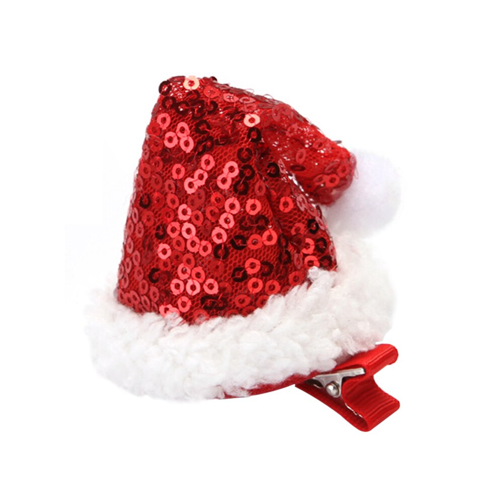 Tocados de lentejuelas para el pelo, pinza para el pelo, sombrero de Navidad, accesorios para el cabello para niños, suministros de Navidad de Año ,: D