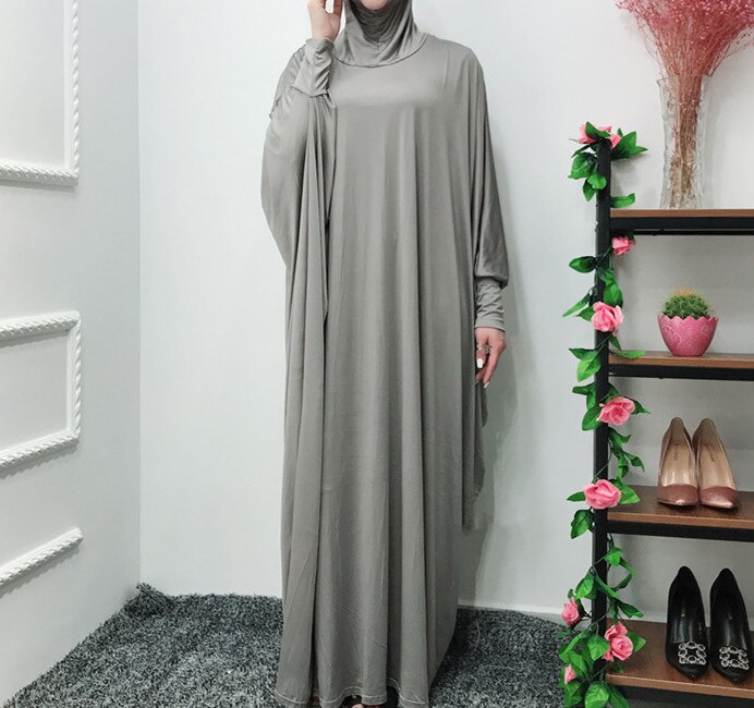 Abaya – Robe longue à capuche pour femmes, vêtement de prière, Hijab, Kaftan, vêtements islamiques turcs, Burka: GRIS