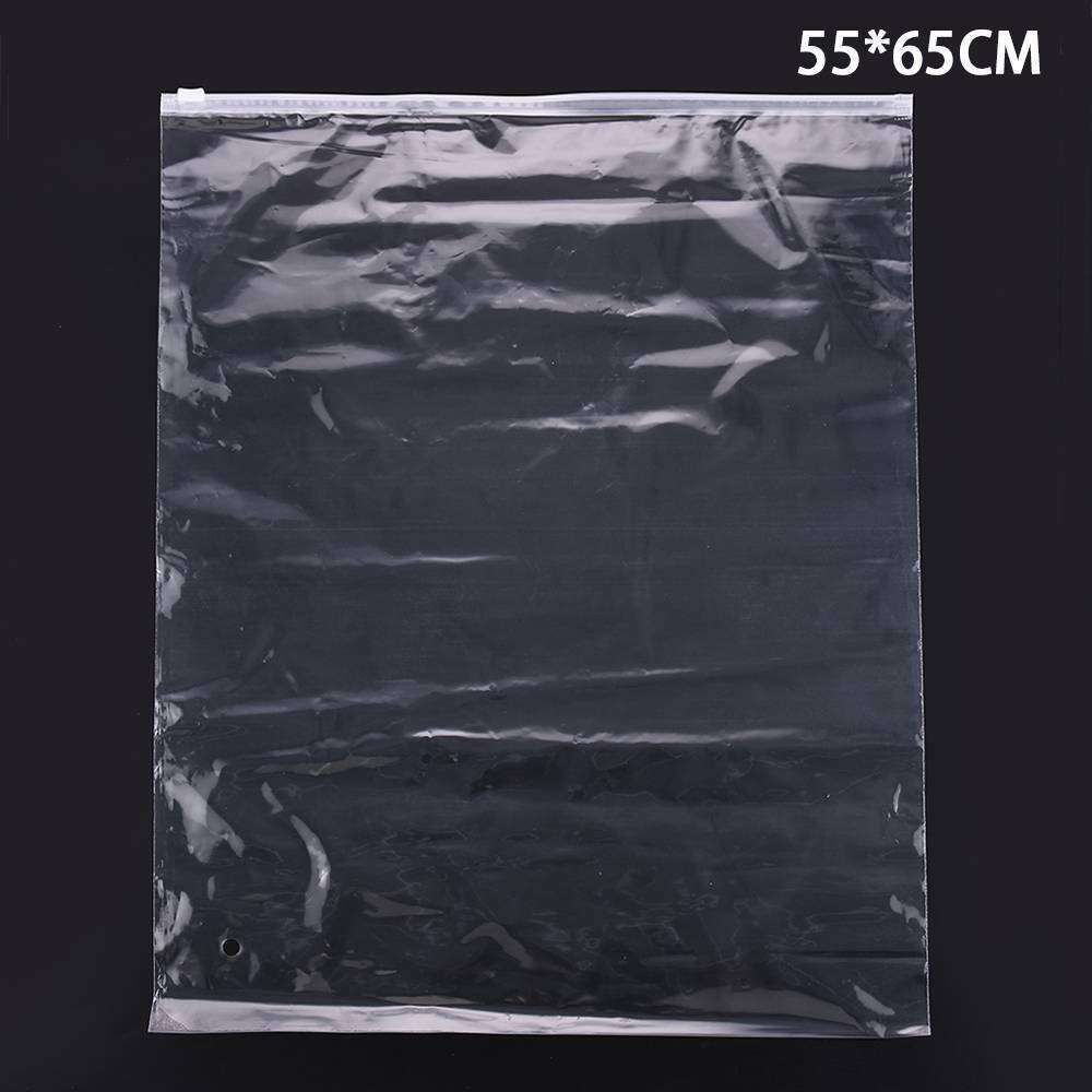 Suuret kirkkaat vetoketjulliset säilytyspussit raskaan käytön läpinäkyvä muovinen vetoketjupaketti pieni korupakkaus uudelleensuljettava paksu polypussi: 55 x 65cm