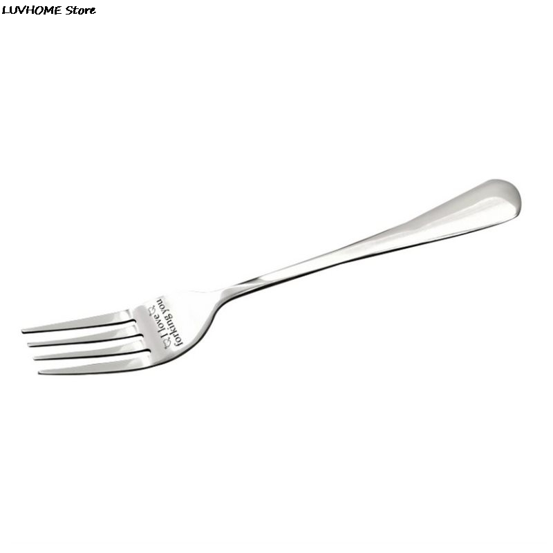 1pcs Cake Fruit Lettering-fork For Husband Wife And Family Stainless I Forking Love You Steel Kitchen Tool