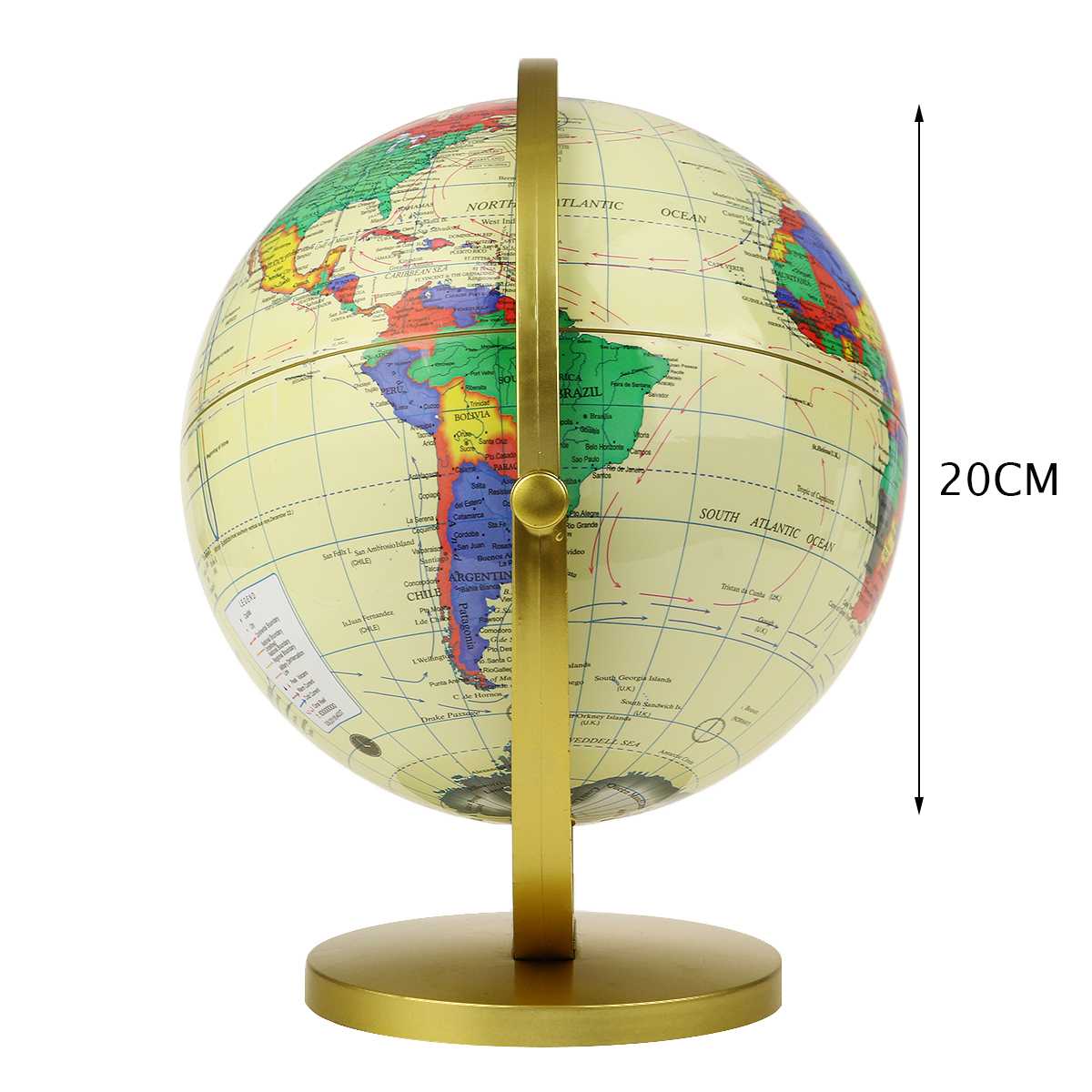 20CM Large World Earth Globe Map Geography Educational Toy With Stand Home Office Ideal Miniatures Office Gadgets